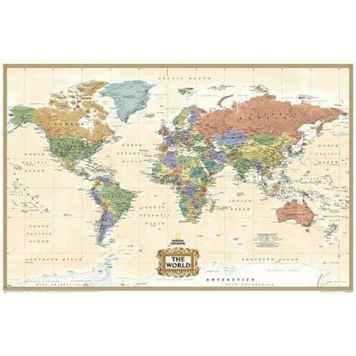 National Geographic World Wall Map - Explorer Executive - Laminated (Poster Size: 36 X 24 In), Karte von National Geographic Maps, National