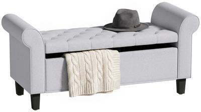 Kodotan sofa "47"" Storage Ottoman Bench, Tufted Long Ottoman with Storage Chest, Rolled Arms, Safety Hinge, Upholstered End of Bed Bench"