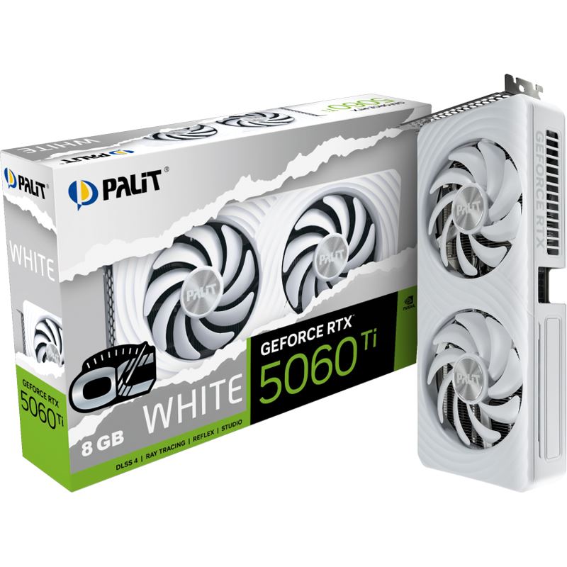 8GB Palit GeForce RTX 5060 Ti White OC Aktiv PCIe 5.0 x16 (x8) (Retail)