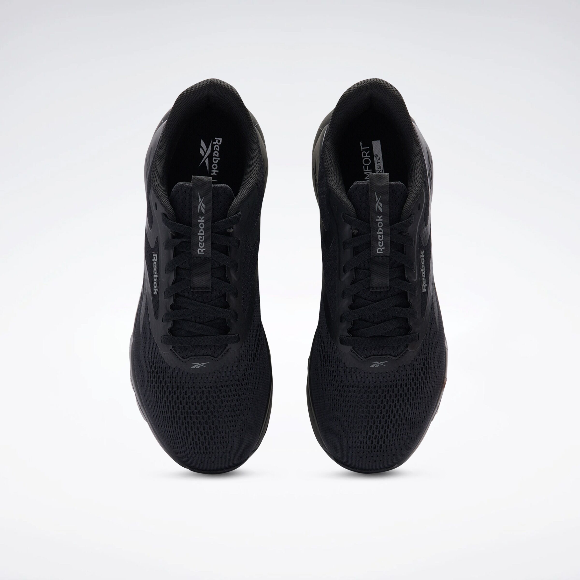 Trainingsschuh REEBOK "REEBOK FLEX TRAINER", Gr. 42,5, schwarz (schwarz, grau 4), Synthetik, Textil, Schuhe Trainingsschuh, ideal für Gym und Fitnessstudio schwarz, grau 4 42,5