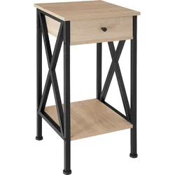 tectake Beistelltisch Dayton 35x35x70,5cm  Industrial Holz Hell, Eiche Sonoma