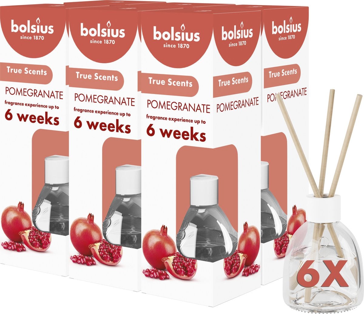 Bolsius Geurstokjes Granaatappel 60ml - 6 stuks