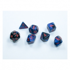 Chessex Würfel - MINI Gemini Black-Starlight/red (7-Mini-Würfelset) 292765