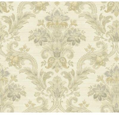 Seabrook Designs Moena Damask Unpasted Wallpaper - 27 in W x 27 ft. L