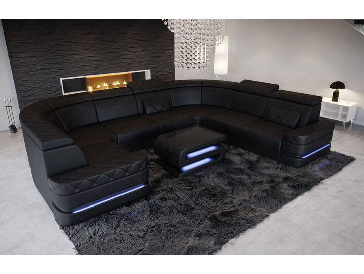 Leder Couch Positano U-Form