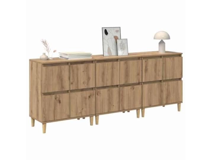 KTHLBRH Sideboard Eiche Handwerk 60 x 35 x 70 cm Modernes Design, 3-teilig, für Esszimmer oder Küche, glatte Oberfläche