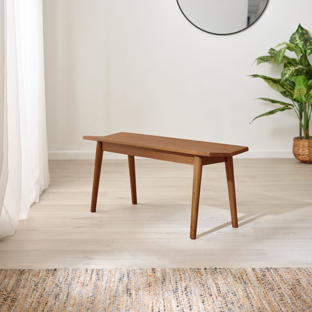 Alpen Home Aoibheann Solid Wood Bench - Traditional Rustic Farmhouse Kitchen Style Walnut 43cm H x 95cm W x 30cm D