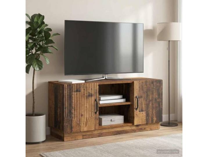 TV-Schrank Altholz Holzwerkstoff 102x34.5x47 cm Entertainment Center Modernes Design, klare Linien, vielseitig einsetzbar, einfache Pflege, robuste Materialmischung