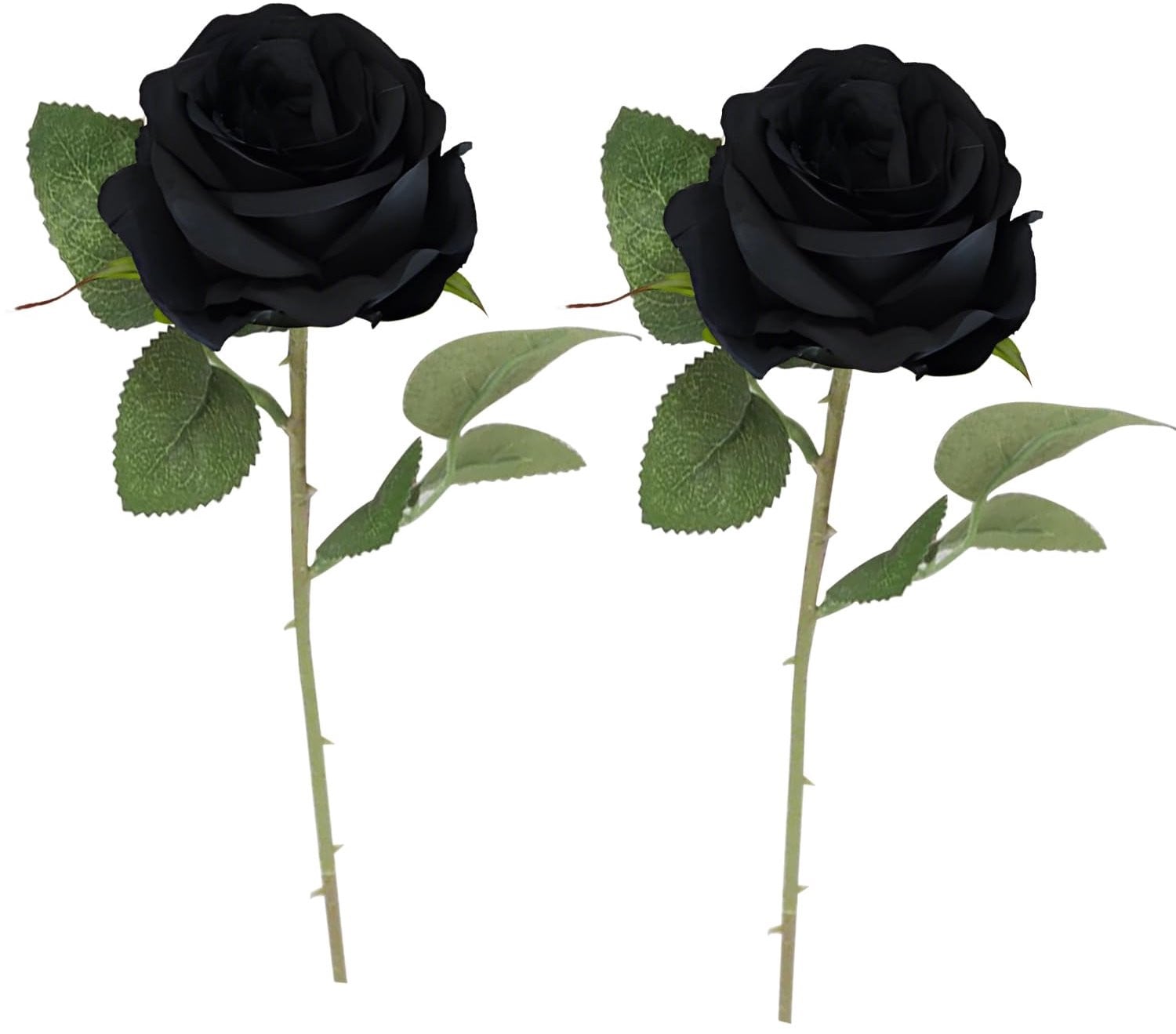 Set van 2 zwarte kunstmatige rozen voor decoratie van tafelstukken en bloemstukken