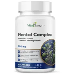 VitaSanum® Mental Complex – 2 Kapseln Tagesportion mit GABA, L-Theanin, Ashwagandha & Pflanzenextrakten
