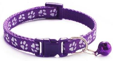 Uplift Essentials Vibrant Patterned Safety Bell Pet Collar purple