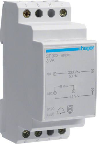 Hager ST303 Klingel-Transformator 8 V, 12 V 1 A