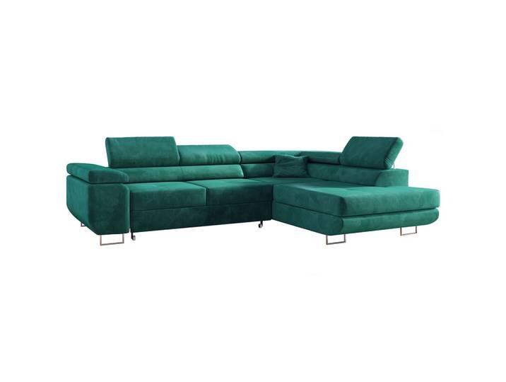 ECKSOFA GUSTAW L Dunkelgrün Velvet Rechts Seite