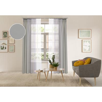 Gardine OTTO HOME "Nivva, 2er-Set, Kräuselband, transparent", grau, B:140cm H:145cm, Polyester, Gardinen, Gardine, Transparent, Kräuselband, Pflegeleicht, 2er Set