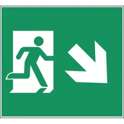 Schild I Piktogrammscheibe Rettungsweg rechts abw., Typ E, für CUBE-LUX STANDARD, ASR/ISO