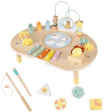 Costway 7-in-1 Toddler Activity Table Montessori Sensory Toy for 12 Month+ Wooden Musical Play Table
