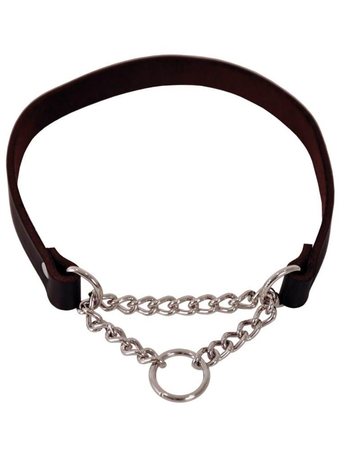 Dogman Lederhalsband für Hunde mit Korrekturkette 18mmx55cm