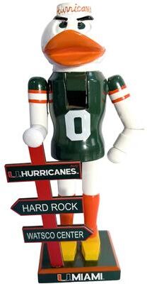 Santa's Workshop "NCAA 12"" University of Miami Mascot Nutcracker"