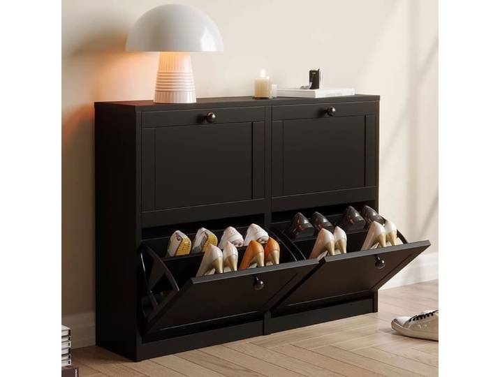 Meuble à Chaussures - VOWNER - 105 x 24 x 80 cm - Noir