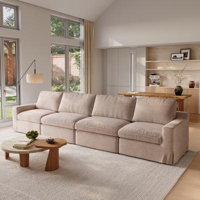Magic Home "154.4"" Width Cloud Couch Oversized Modular Sectional Sofa True Relax Comfy Couches Wide&Deep Seat Sofas"
