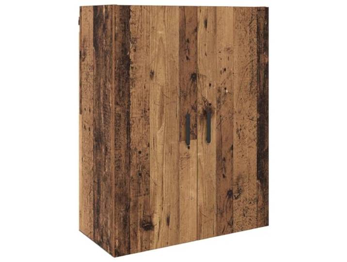 KGFHERENB Wandschrank Altholz-Optik 69,5x34x90 cm Holzwerkstoff Platzsparendes Wand-Sideboard mit 2 Türen für Wohnzimmer & Schlafzimmer, robuster Holzwerkstoff mit Metallgriffen.