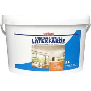 Wilckens Wandfarbe Latex, weiß, Latexfarbe, seidenglänzend, 5 Liter