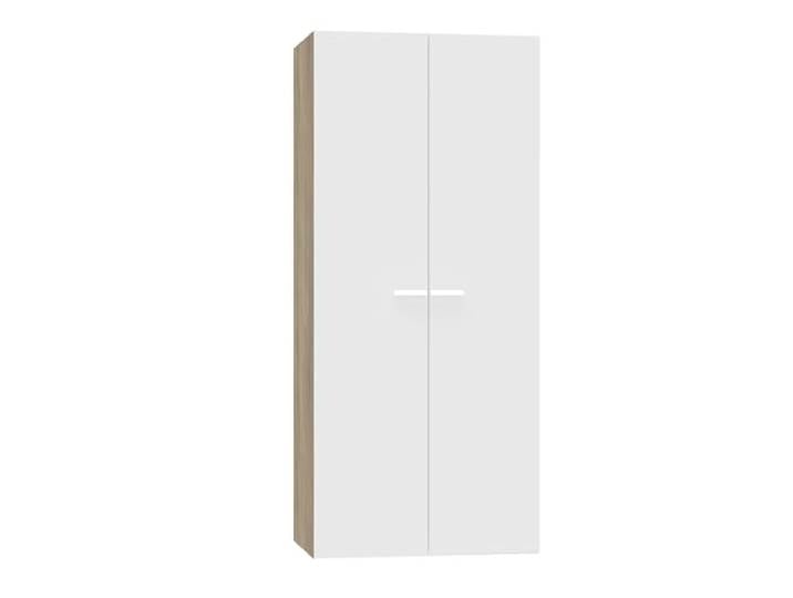Muebles Pitarch Schlafzimmerschrank 2 Türen, Weiß und Cambrian Eiche, 180x79x52 cm (Höhe x Breite x Tiefe), Modernes Beistellmöbel, Kollektion Tibet