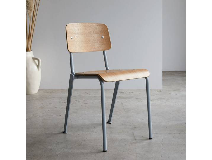 Stuhl aus Esche und Metall grey - Grau - Ash