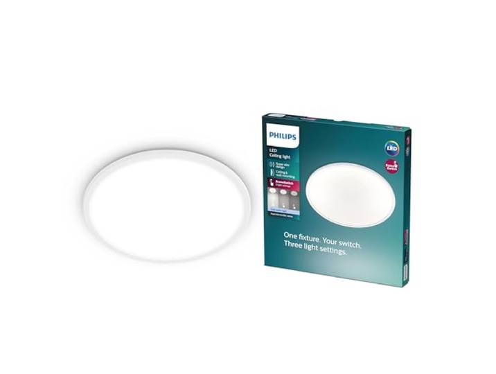 Plafonnier PHILIPS LED Superslim 15W\, blanc froid 4000K avec la technologie SceneSwitch. pour l'éclairage intérieur\, le salon et la chambre