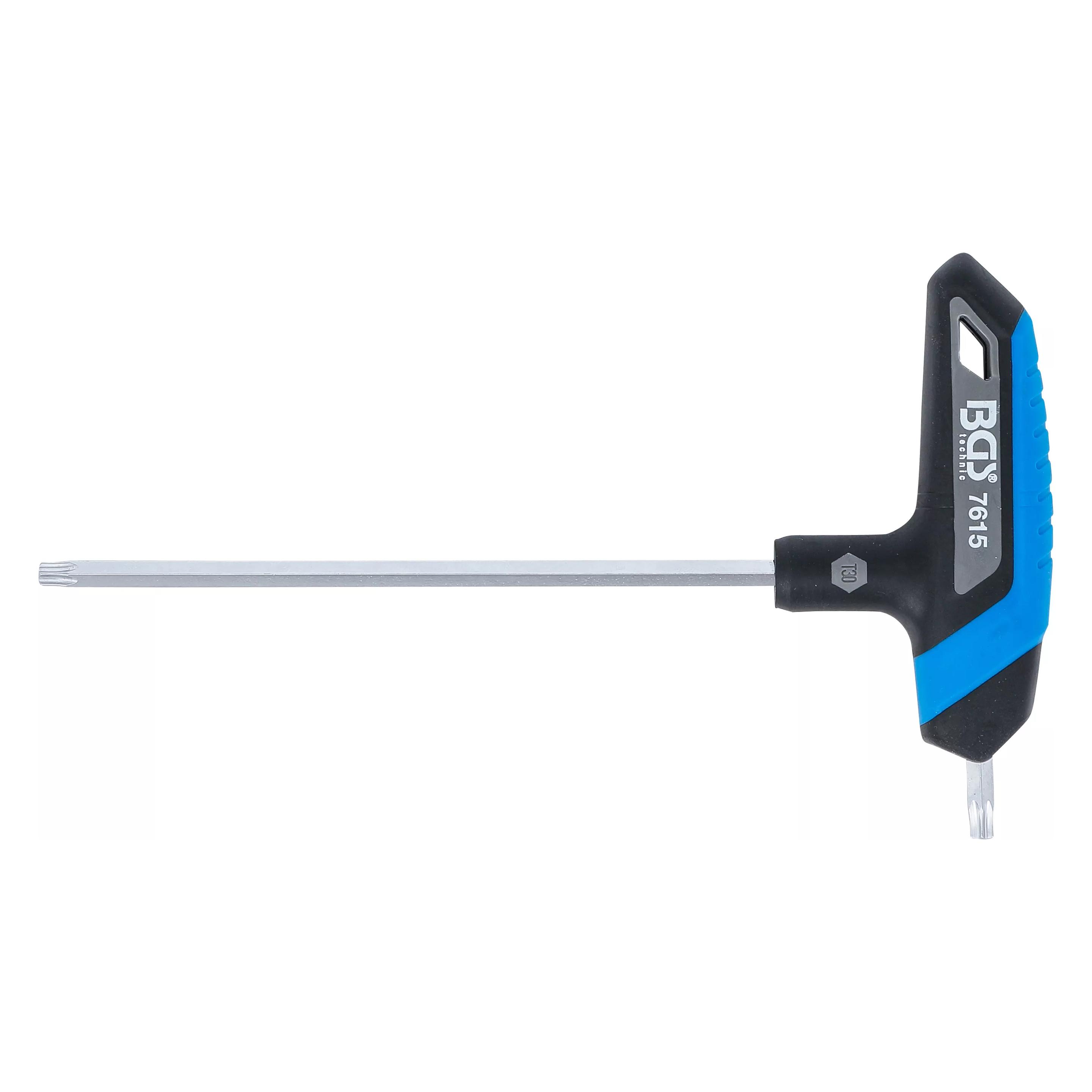 BGS Schraubendreher mit T-Griff | T-Profil (für Torx) | T30 (Pin-torx) (7615)