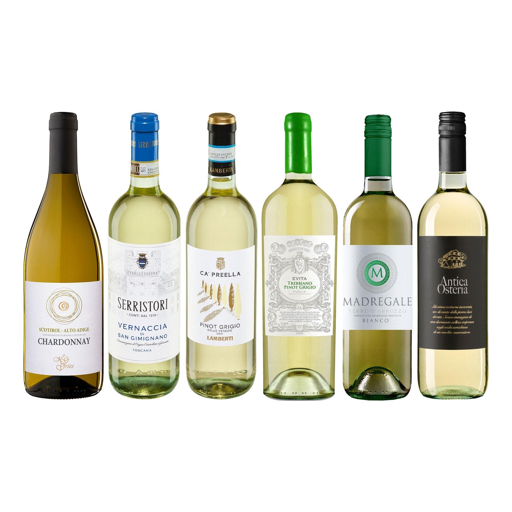 Weinpaket Italienreise "Weiß" 11,5 - 13,0 % vol 6 x 0,75 Liter