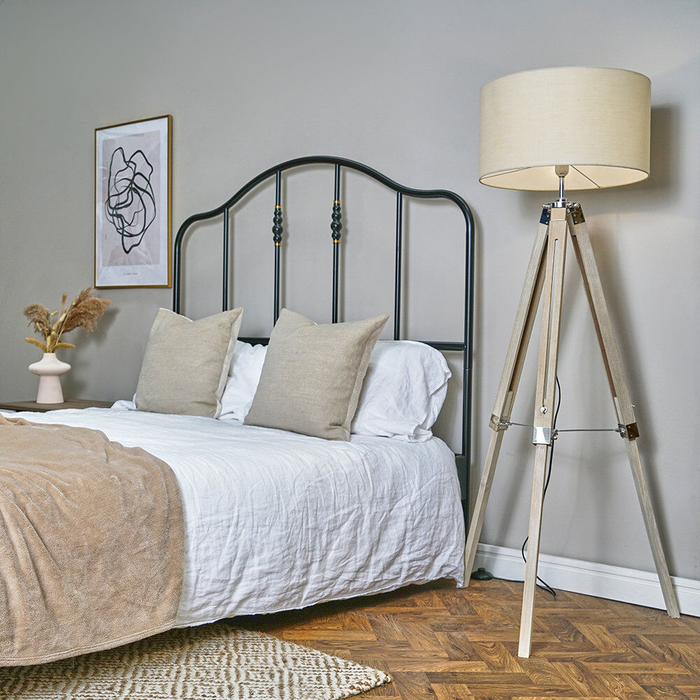Ebern Designs Wemple 143cm Tripod Floor Lamp Mink 143cm H