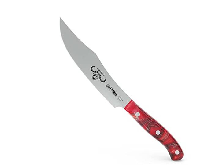 GIESSER seit 1776 - Made in Germany - Zubereitungsmesser 16 cm Red Diamond, PremiumCut Veggie No 1, Küchenmesser, Acryl, exotisch, rostfrei, deutsches Grillmesser scharf