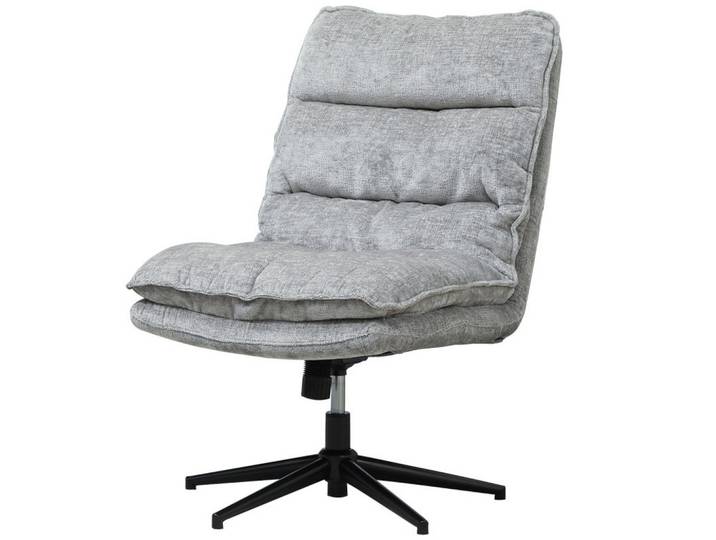 Shopentra Drehstühle Stoff Armlehnenlos höhenverstellbar Grau, Metall, 63.5x102x81 cm, Büromöbel, Bürostühle, Drehstühle