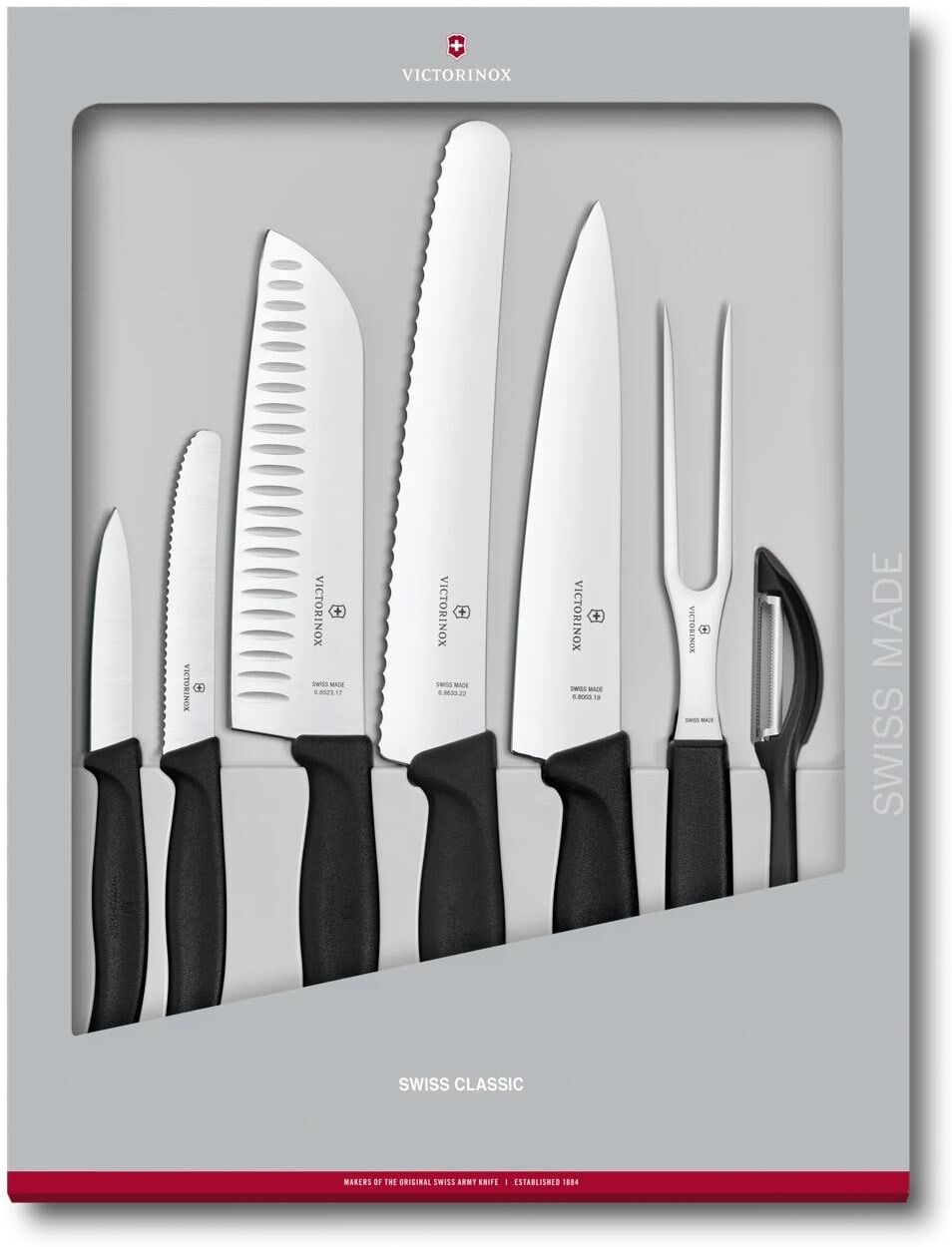 Messer-Set VICTORINOX "Swiss Classic 7-teilig", schwarz, Kochmesser-Sets, Messer-Set schwarz Einheitsgröße