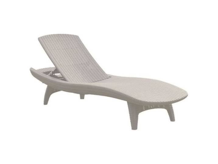 Chaise longue - Pacific - 4 positions - Blanc - Plastique - Extérieur
