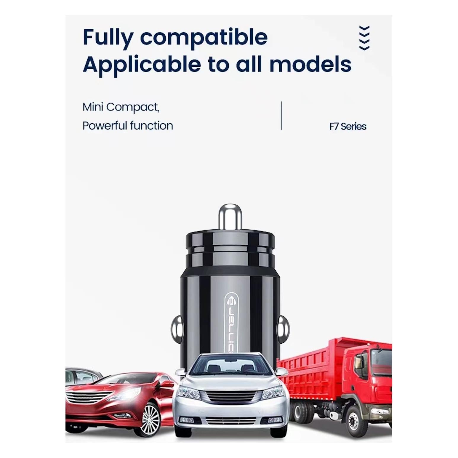 Jellico F7 30W Zinc Alloy Dual Port Car Fast Adaptive Charger USB QC 27W + PD USB-C 30W (200 x 135 cm) (49693732)