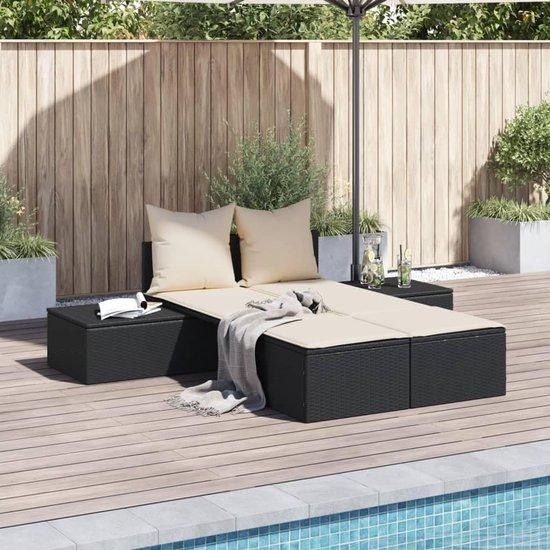 Doppel-Liegestuhl mit Kissen - Verstellbare Gartenliege für Komfort und Flexibilität
