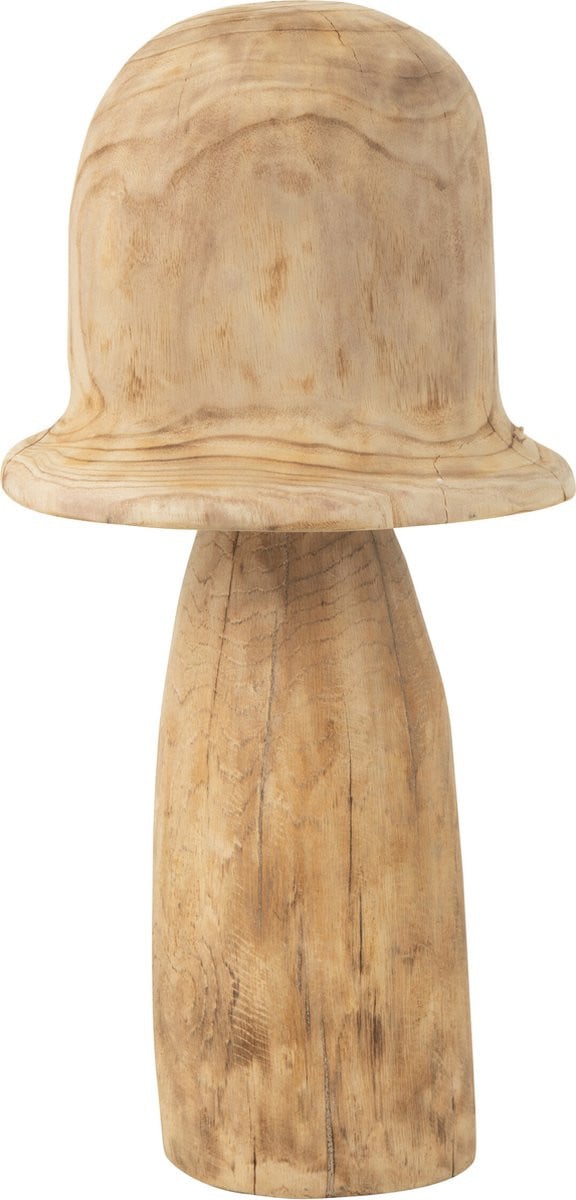 J-Line Decoratie Paddenstoel Stolp - Hout - Naturel - Large