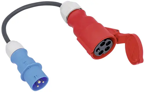 AS Schwabe 61372 Strom Adapterkabel 16A Schwarz 0.3m H07RN-F 3G 2,5mm²