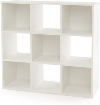 Costway Wooden Kids Bookcase with Storage Cubbies and Anti-toppling Devices-White