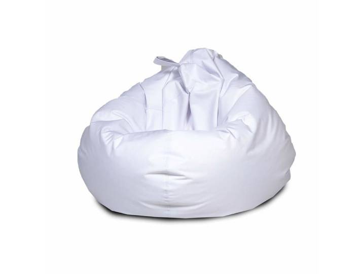 Oscar pouf fauteuil intérieur et extérieur polyester anti-taches avec poignée Blanc Nc3 Ecopuf