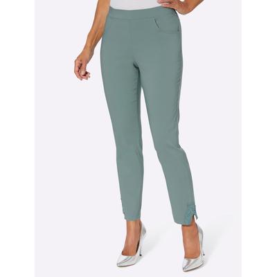 Webhose CLASSIC BASICS, Damen, Gr. 22, Kurzgrößen, grün (jade), 72% Viskose, 25% Polyamid, 3% Elasthan, unifarben, lang, Hosen
