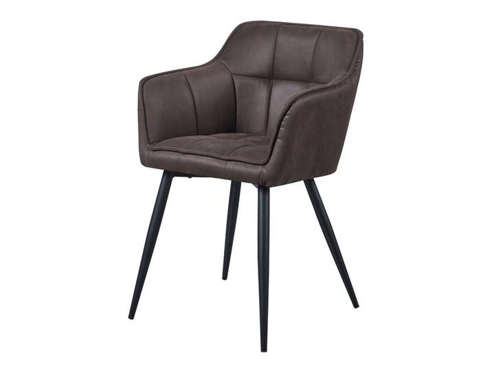 [en.casa] Armlehnstuhl Birmingham, Dunkelbraun, Metall, 60x82x59 cm, Esszimmer, Stuhl, Armlehnstühle