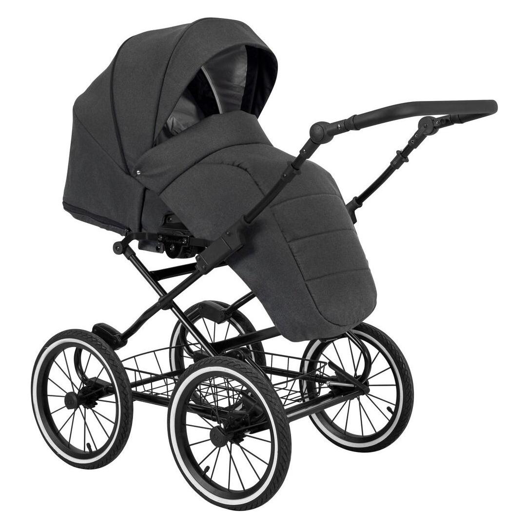 Kunert Romantic 2in1 Kinderwagen Anthrazit mit Luftreifen und schwarzem Rahmen (65280568)