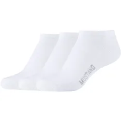 3er Pack Mustang Casual Baumwolle Sneakersocken Damen 1000 - white 35-38
