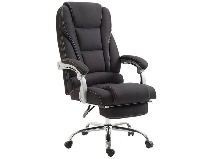 CLP Chefsessel Stoff schwarz, Schwarz, Metall, 68x118x64 cm, Büromöbel, Bürostühle, Chefsessel
