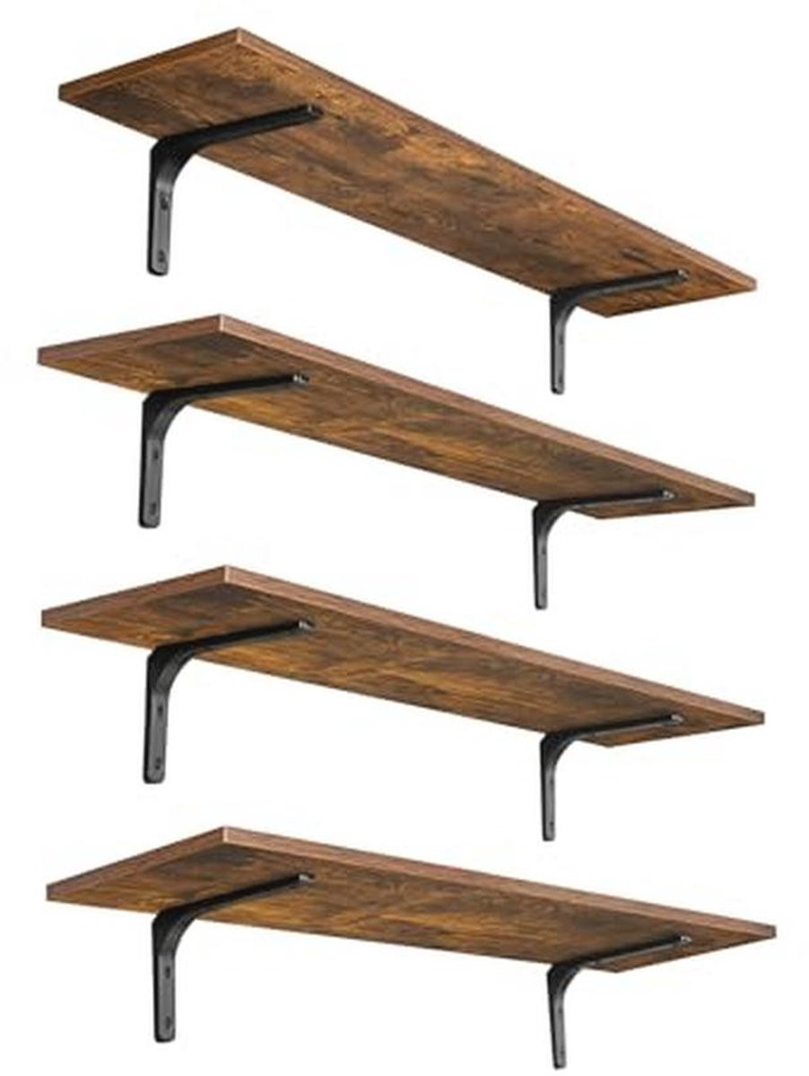 Set van 4 rechte wandplanken voor de woonkamer, keuken of badkamer
