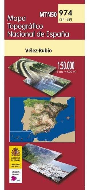 Carte topographique de l'Espagne n° 0974 - Vélez Rubio   CNIG - 1/50 000