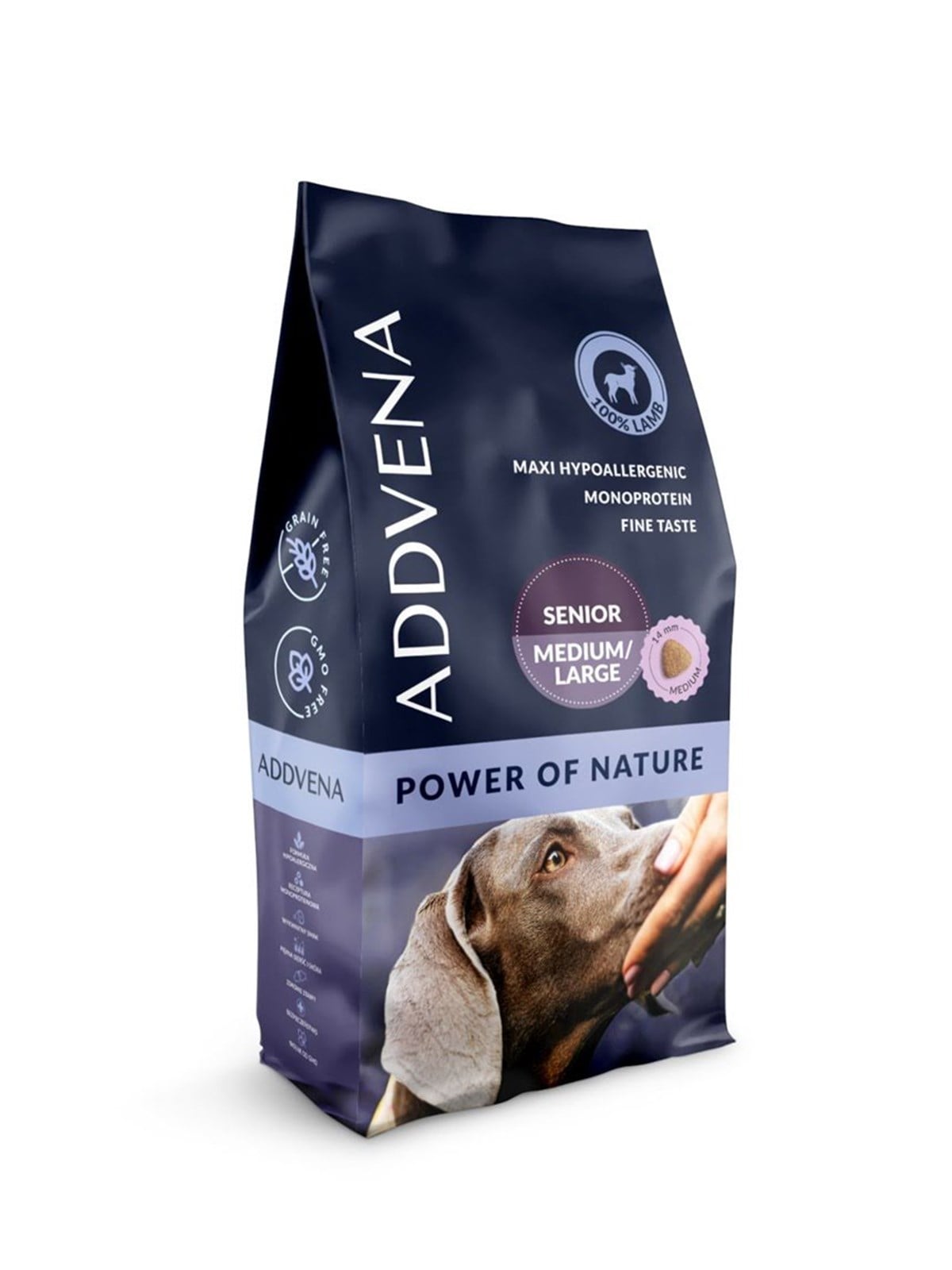 ADDVENA Power of Nature Senior Medium/Large Lamm - Trockenfutter für Hunde - 10kg